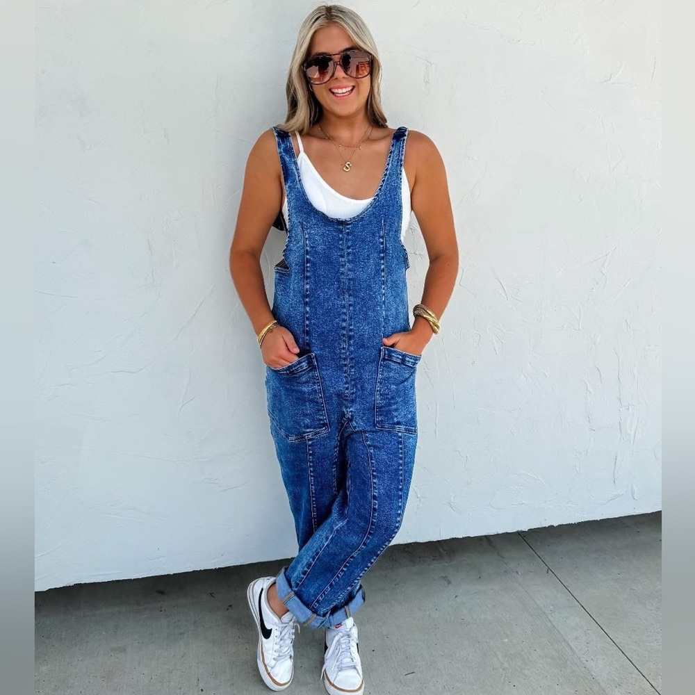 NWT Blakeley Britte Blue Denim Romper Overalls
